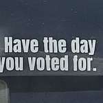 image for [OC] Bumper sticker caught my attention. Is it RED, BLUE or maybe PURPLE.