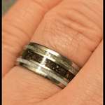 image for [OC] Got married over the weekend. My ring has T-Rex bone in it