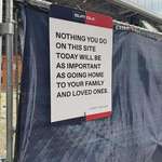 image for Powerful message seen on a construction site.
