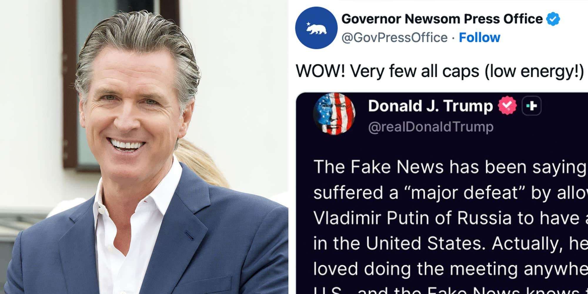 image for Trump quietly abandons all-caps tirades after Newsom’s trolling spree