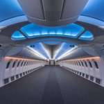 image for Interior of a Boeing 787 Dreamliner airplane before the seats have been installed