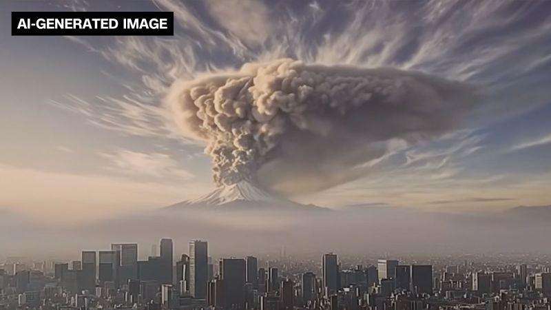 image for Japan releases AI-generated Mount Fuji eruption video to encourage Tokyo residents to be prepared