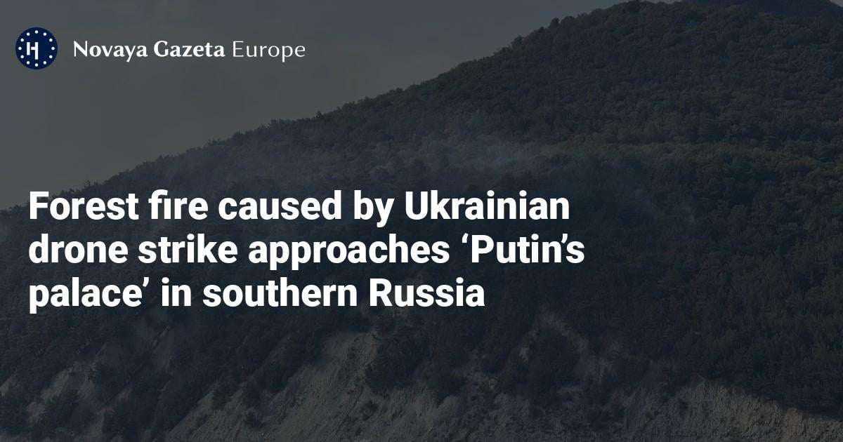 image for Forest fire caused by Ukrainian drone strike approaches ‘Putin’s palace’ in southern Russia — Novaya Gazeta Europe