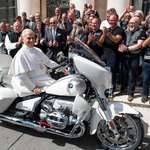 image for Pope Leo XIV sitting on a motorcycle