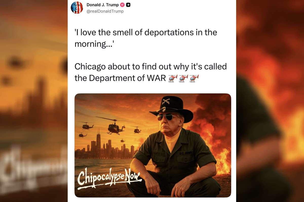 image for Trump threatens Chicago with ‘Department of War’ and suggests ICE raids imminent
