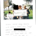 image for This is a photograph of 3 men and a girl holding a check Trump wrote to Epstein for the girl.