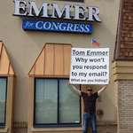 image for [OC] Iraq vet, ignored by his congressman, stands at his office every week.
