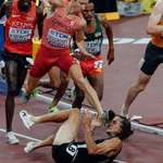 image for Steeplechase runner nearly steps on other runner at world athletic championships