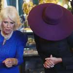 image for Melania Trump leaves her hat on inside Windsor Castle, unlike the Queen, who removed hers