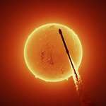 image for [OC] I used a solar telescope to capture a rocket launch against the sun, creating a unique photo