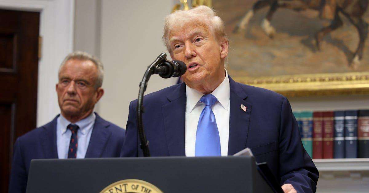 image for Trump, 79, Struggles to Say Word for Tylenol in His Dumb Autism Speech