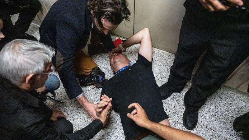 image for Journalists grabbed, shoved by ICE agents in New York immigration court, video shows