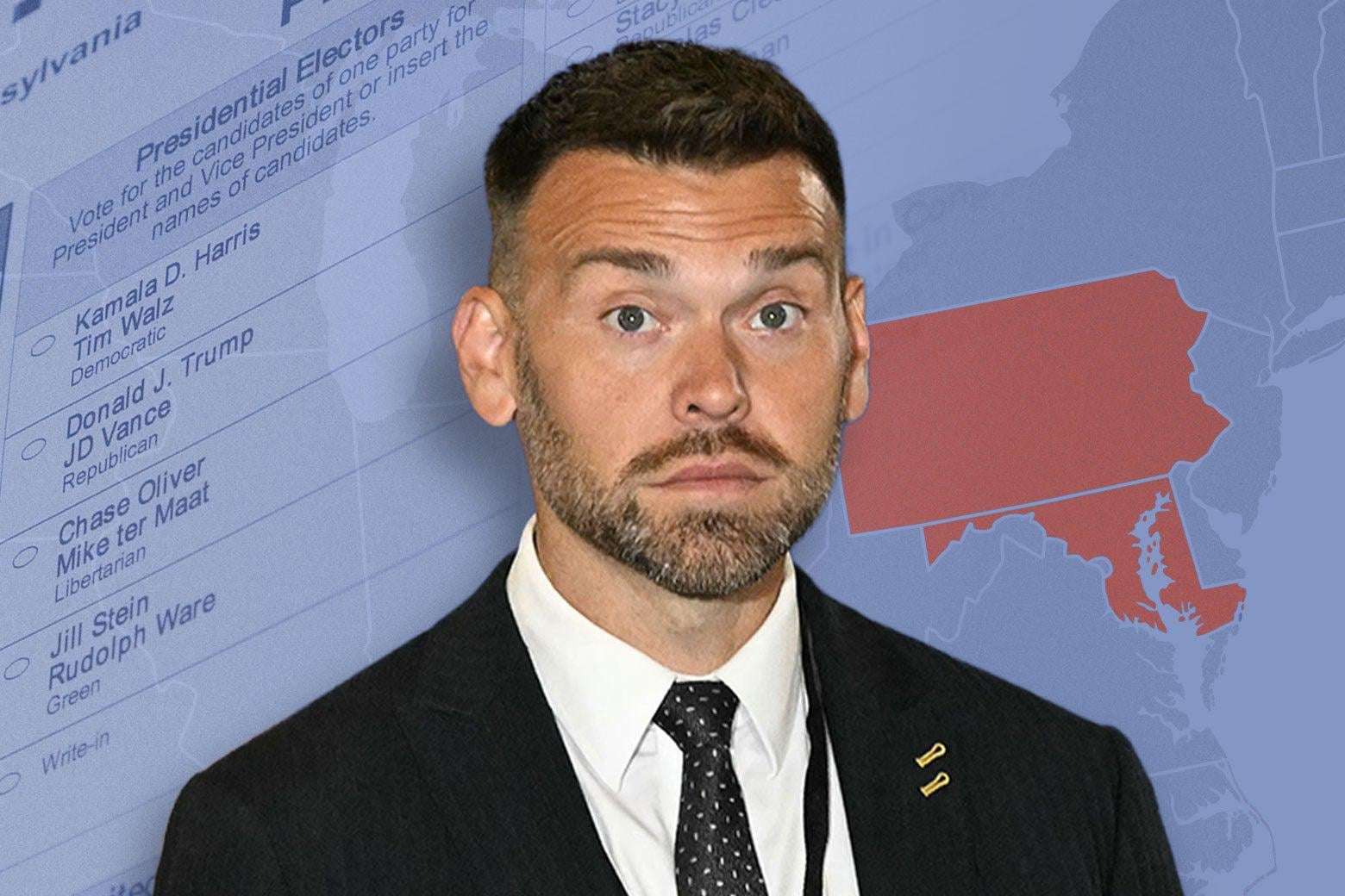 image for Jack Posobiec, MAGA “voter fraud” watchdog, votes in Pennsylvania but lives in Maryland.