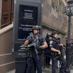 image for Heavily armed police outside a New York Synagogue for Yom Kippur today