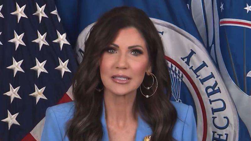 image for Multiple airports refuse to play Kristi Noem video that blames Democrats for government shutdown