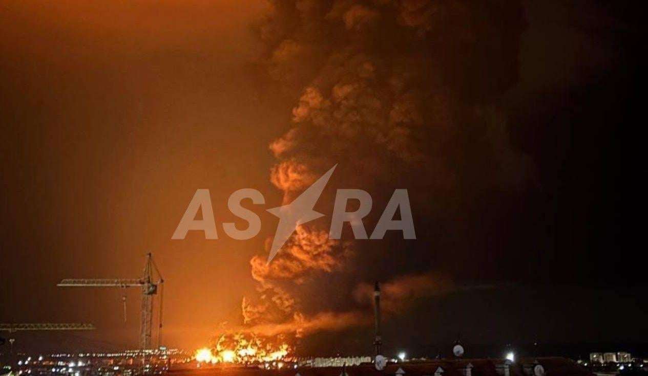 image for 'At least 5 tanks hit' — Ukrainian drones spark massive blaze at Russia's largest oil terminal in occupied Crimea, source confirms