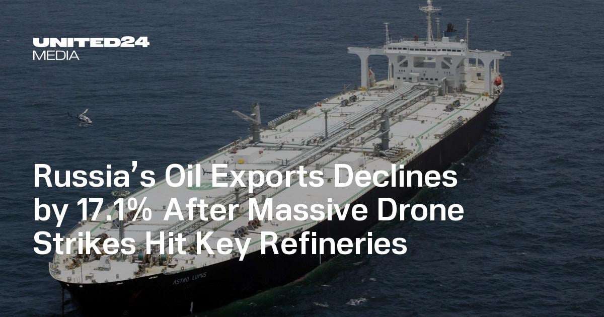 image for Russia’s Oil Exports Declines by 17.1% After Massive Drone Strikes Hit Key Refineries