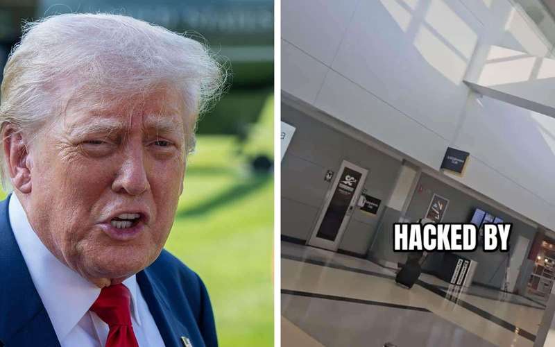 image for Airports across North America hacked to play pro-Palestine, anti-Trump messages
