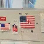 image for The flag Fox News is trying to claim is an optical illusion.