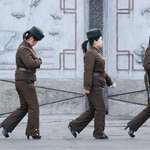 image for North Korean People's Army soldiers walking in high heels [Getty]