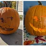 image for [OC] I let my kid draw the pumpkin and did my best to match it