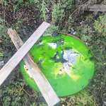 image for [OC] I found this tub full of fluorescent water while on a walk