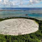 image for "The Tomb": this 377ft wide cement dome in the Pacific contains nuclear waste from American testing