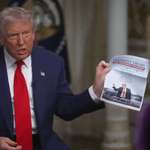 image for Trump pulls out a printed tweet to talk about how many wars he ended.