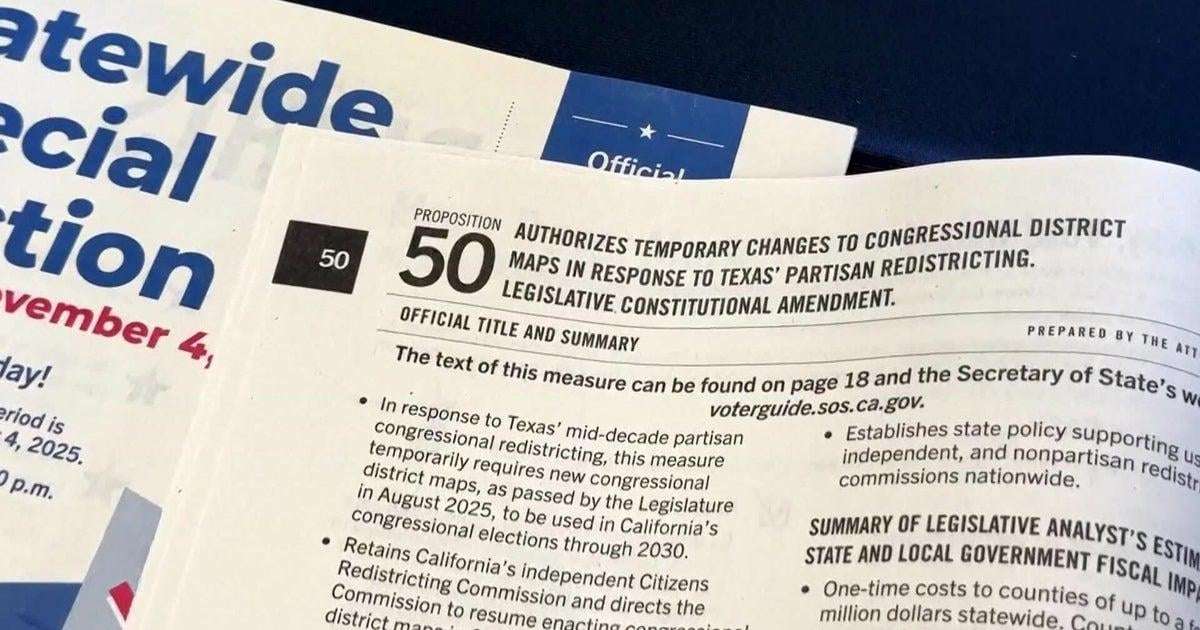 image for California voters pass Prop 50 to redraw the state's congressional maps, CBS News projects