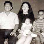 image for Young Barack Obama with his mother, Indonesian stepfather Lolo Soetoro and half-sister in 1960s