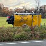 image for Car crashes directly into Unoccupied Boy Scouts Trailer