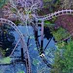 image for MarineLand’s dragon mountain rollercoaster is under water. Do not ride.