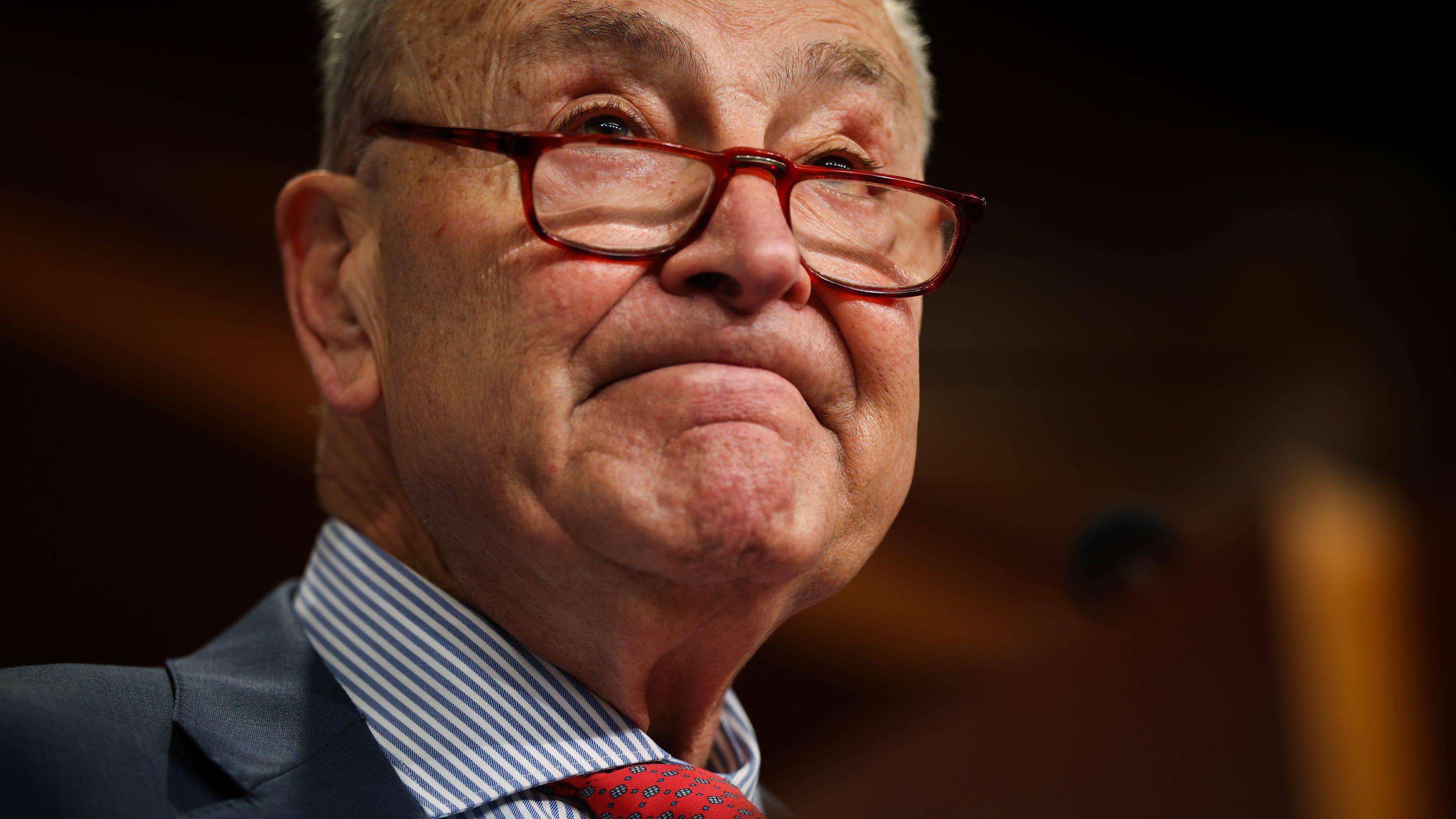 image for Progressive group calls for Sen. Chuck Schumer to resign over shutdown vote