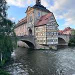 image for This building sits right in the middle of the river in Bamberg, Germany