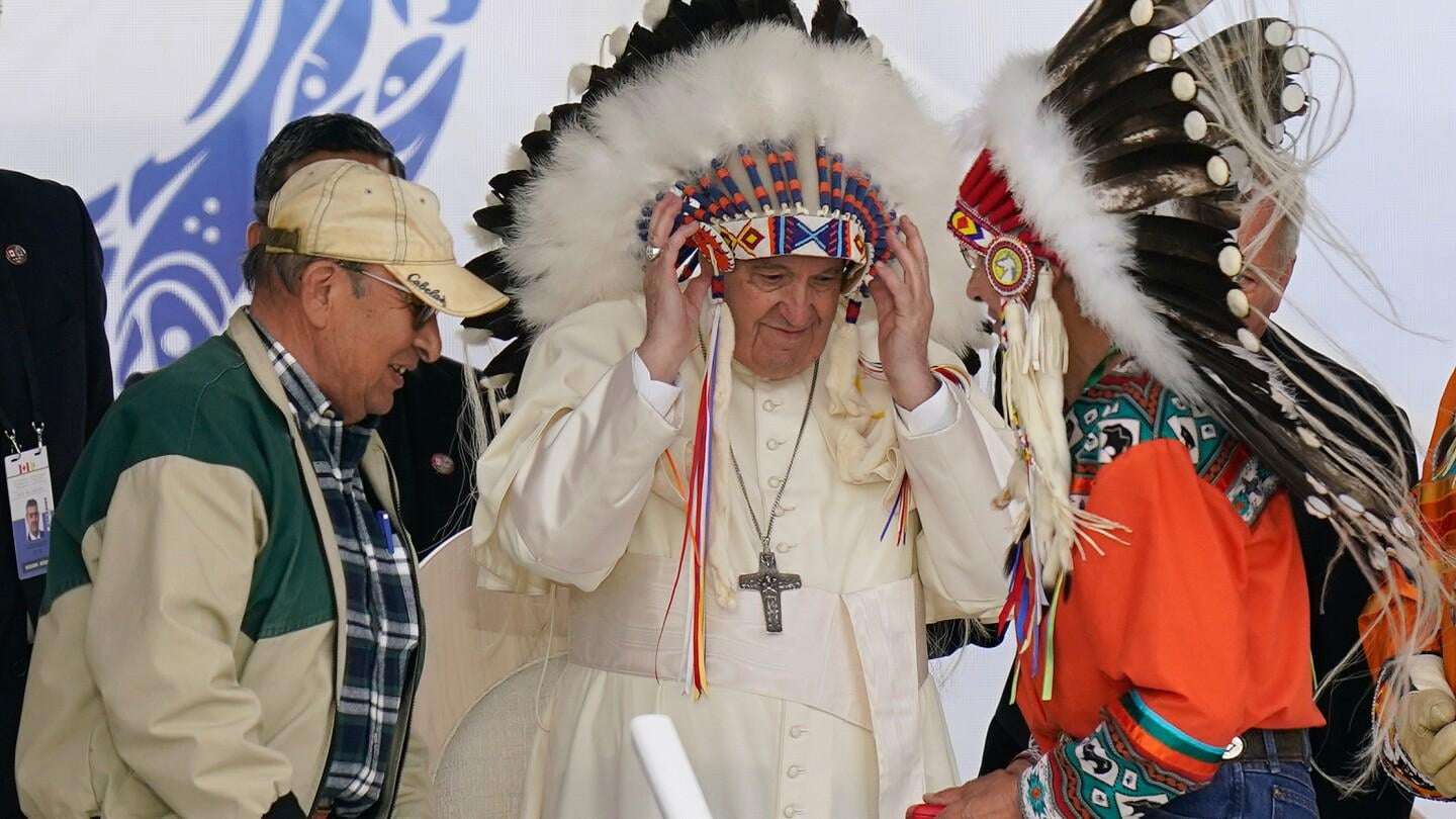 image for Pope returns 62 artifacts to Indigenous peoples from Canada as part of reckoning with colonial past