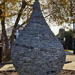 image for (OC) I created this 8' tall sculpture from pieces of stone in the center of Hamilton Ohio
