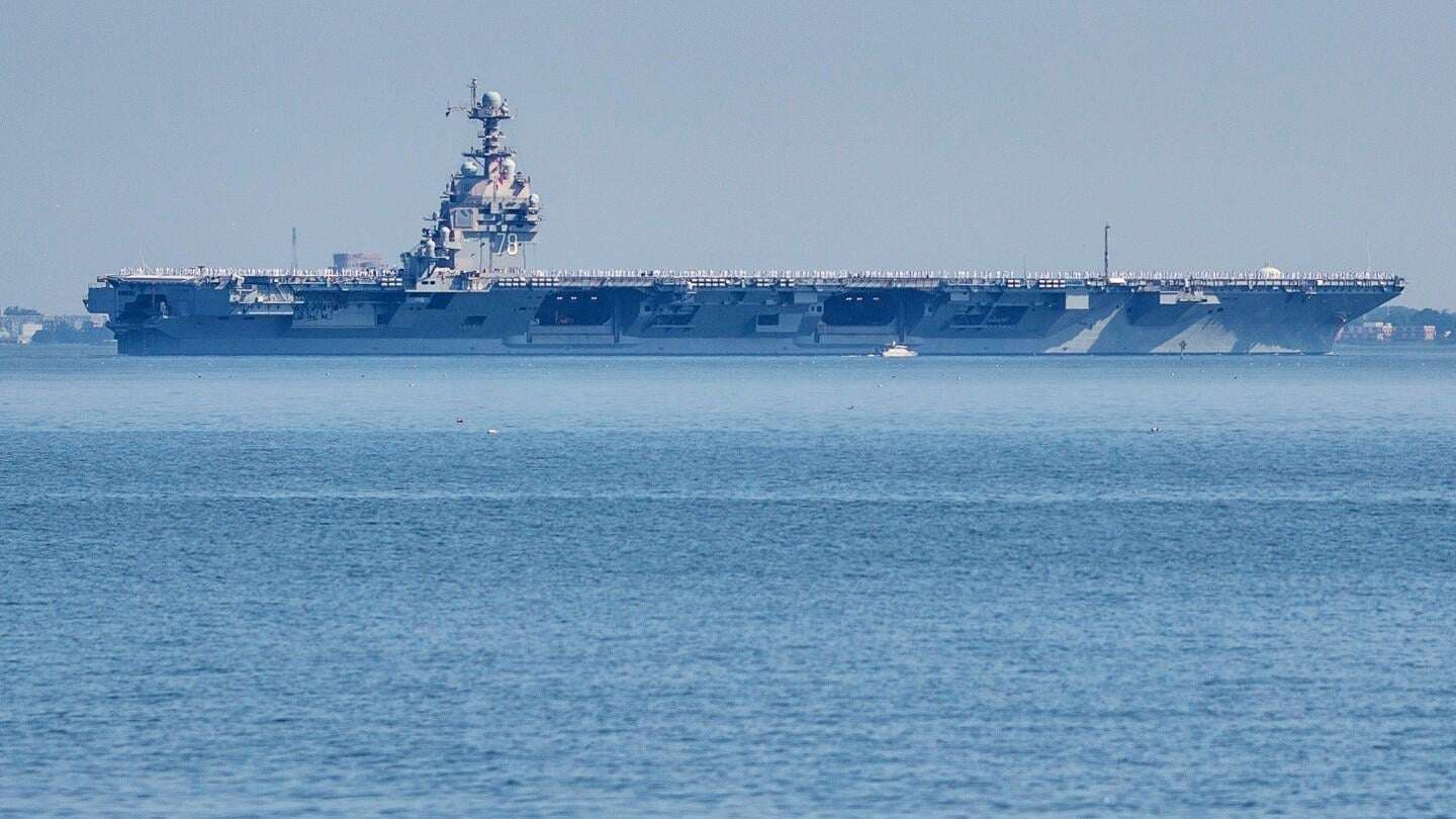 image for Trump says US may have discussions with Maduro as aircraft carrier arrives in Caribbean