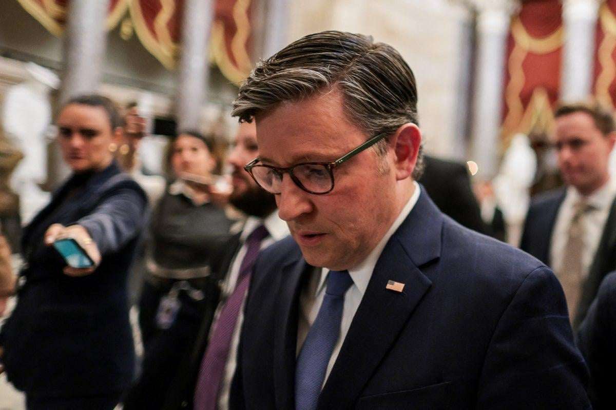 image for Mike Johnson who railed against the Epstein bill - but voted for it - is now mad the Senate approved the measure