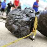 image for The Columbus statue at the state capitol in St. Paul Minnesota was removed by Indigenous people