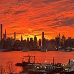 image for Sunrise this morning, overlooking Manhattan skyline OC