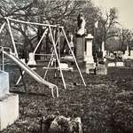 image for Taken 36 years ago for High School photography class.  Swing set in a cemetery.