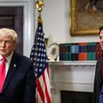 image for Donald Trump with The Dells (Michael and Susan) at White House launching his new scam, Trump Account