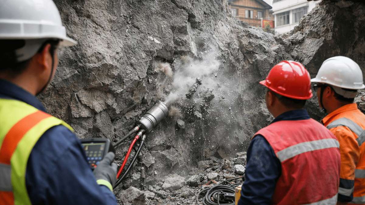 image for CO₂-based rock fracturing tested directly beneath residential buildings—measured vibrations far below safety limits