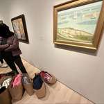 image for [OC] I watched this woman park 8 Macy’s bags in front of a Seurat today at the MoMA
