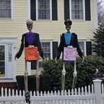 image for [OC] A house in my town has Dick In A Box themed Halloween Skeletons as a Christmas decoration.