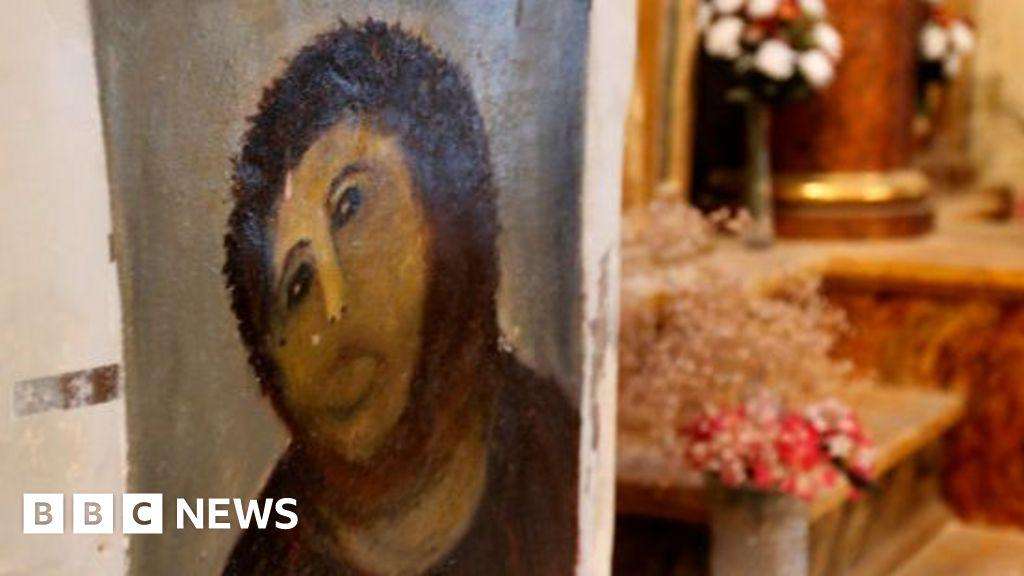image for Spanish woman who found fame for botching fresco restoration dies