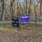 image for [OC] A neighbor’s Trump–Vance 2024 sign next to a ‘Trespassers Will Be Shot’ warning