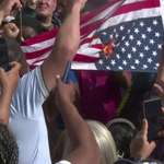 image for Venezolans burning the US flag in protest