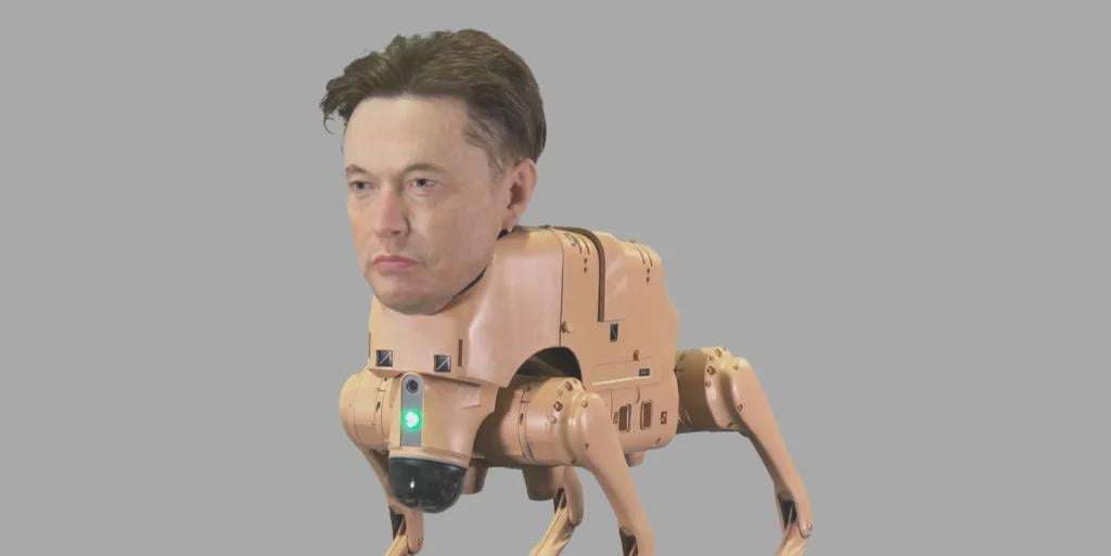 image for Robot Dogs With Elon Musk and Mark Zuckerberg’s Faces Poop Out AI Art