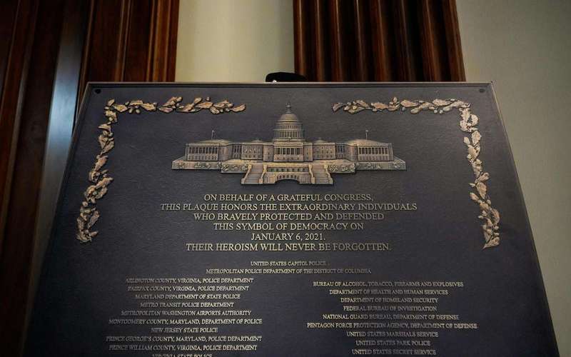 image for Jan. 6 plaque made to honor law enforcement nowhere to be found at the Capitol